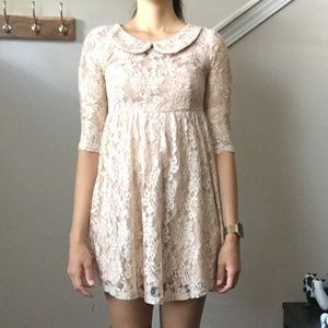 ON HOLD Peter Pan Collar Babydoll Lace Dress